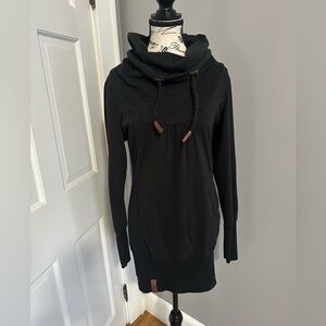 Medium Black Smocked Naketano Tunic Sweatshirt